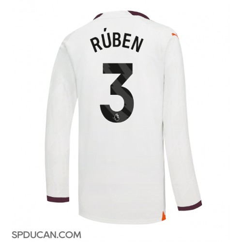 Muški Nogometni Dres Manchester City Ruben Dias #3 Gostujuci 2023-24 Dugi Rukav